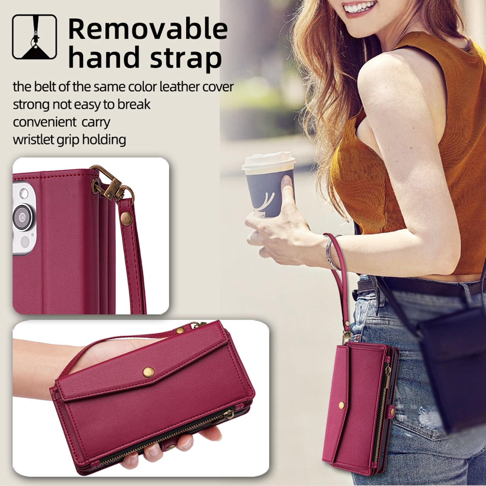 ShieldPlus for Motorola Moto G Stylus 5G Case 2024, Magnetic Flip RFID Blocking PU Leather for Moto G Stylus 5G (2024) Wallet Case for Women Men with Credit Card Holder Zipper Pocket,Red