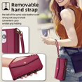 thumbnail image 4 of Dteck Wallet Bag Case for iPhone 15 Plus,Magnetic Leather Zipper Pocket Built-in Card Slots Case Shockproof Full Body Protective Kicktand Cover with Wrist/Shoulder Strap,Red, 4 of 7