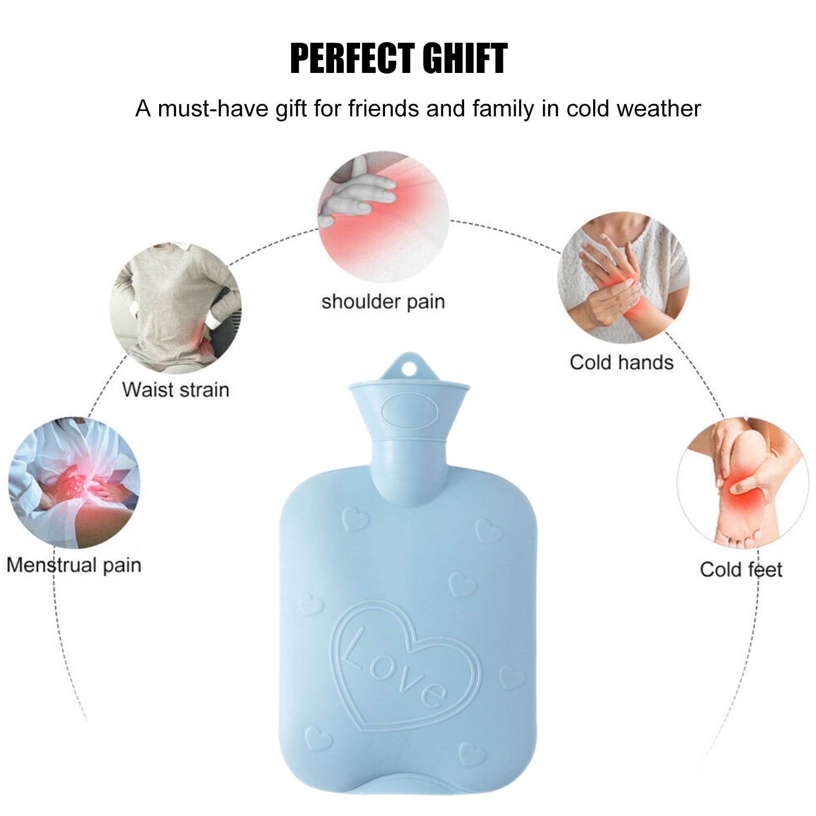 TBu0026W Water-filling Warm Water Bag Plush Waist Cover 1000ml for Older People  Women Men | Walmart Canada