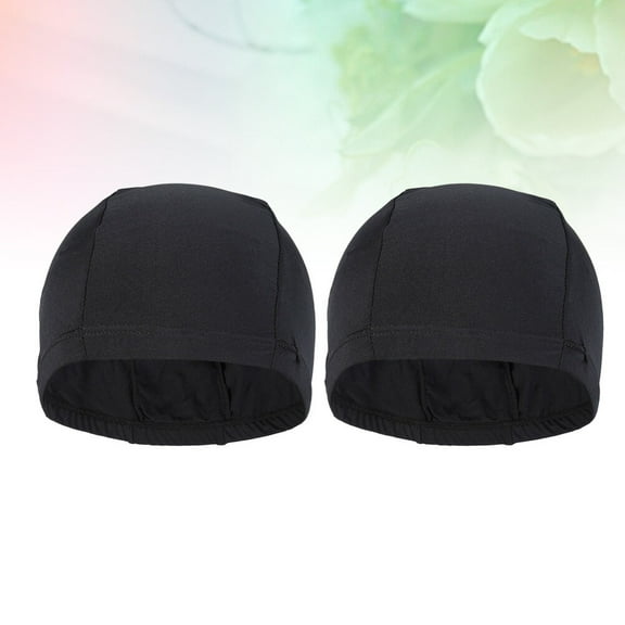 Worgeous 2 Pcs Hats Swim Cap for Braids Shower Caps Men and Women Black