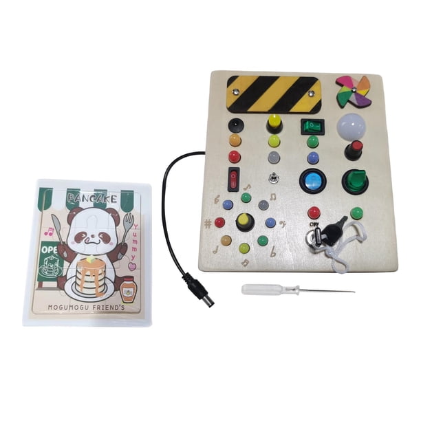 Tablero de madera con luz Montessori, juguete de Aprendizaje Temprano, juguete de Desarrollo Educativo, tablero sensorial, tablero de interruptor para Estilo C Hugo Tablero ocupado