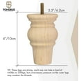 thumbnail image 3 of 4 Inch / 10 cm Wooden Furniture Legs,TCHOSUZ Bun Feet with 5/16 inch Bolt,Modern Mid-Century Sofa Couch Feet Furniture Replacement Legs for DIY Cabinet Cupboard Chair Ottoman Set of 4 Unfinished, 3 of 6