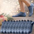 thumbnail image 5 of 10 Pairs Women's Solid Color Ankle Socks, Ribbed Casual Short Socks with Navy, 5 of 8