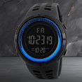 thumbnail image 3 of One piece for men's LED large dial outdoor sports multifunctional silicone tape luminous calendar date digital alarm clock stopwatch electronic watch teenager student watch suitable for daily decorat, 3 of 9