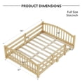 thumbnail image 6 of Full Montessori Floor Bed with Slats and Safety Guardrails, Solid Wood Floor Bed with Fence and Without Door, Easy Assemble Montessori Bed for Girls and Boys, Natural, 6 of 12