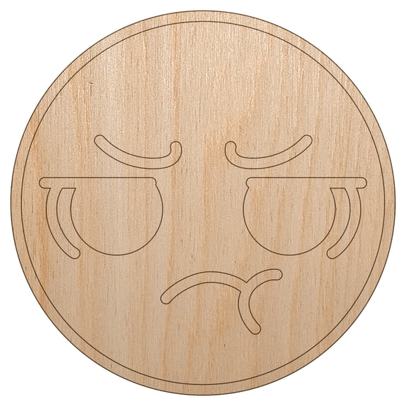 Kawaii Cute Pout Pouting Face Wood Shape Unfinished Piece Cutout Craft DIY Projects - 4.70 Inch Size - 1/8 Inch Thick