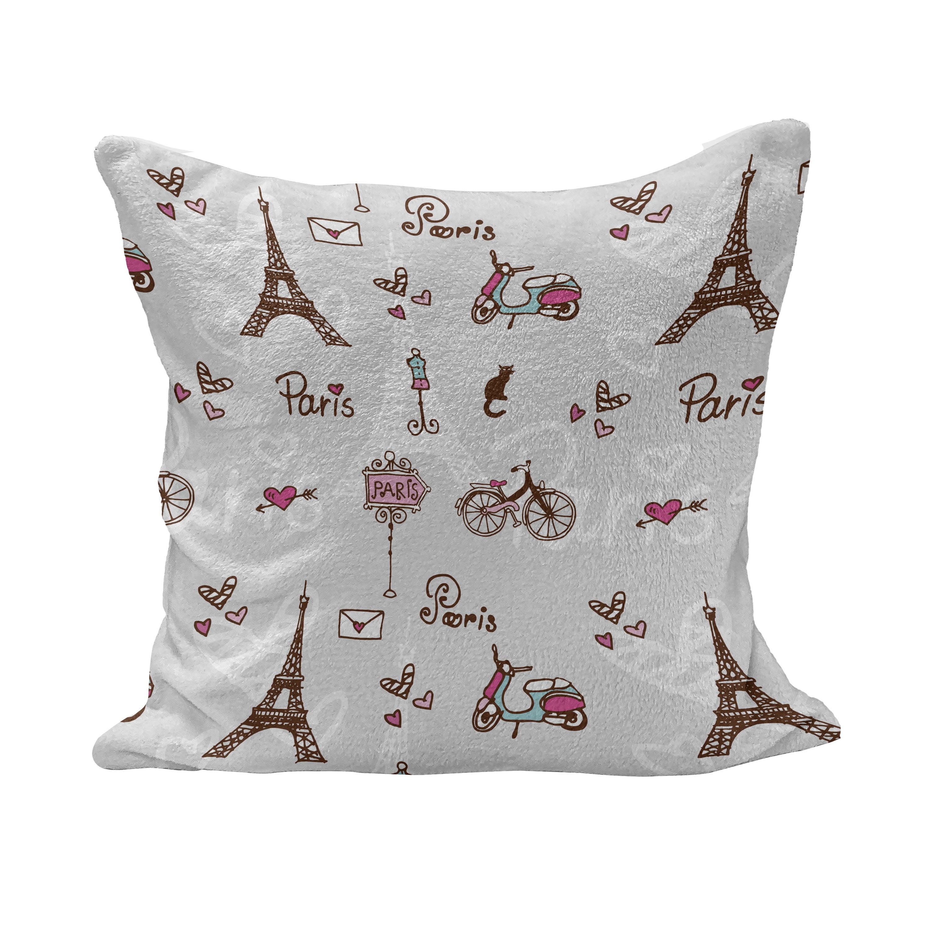 18x18 Paris France Girl in The City Throw Pillow Multicolor