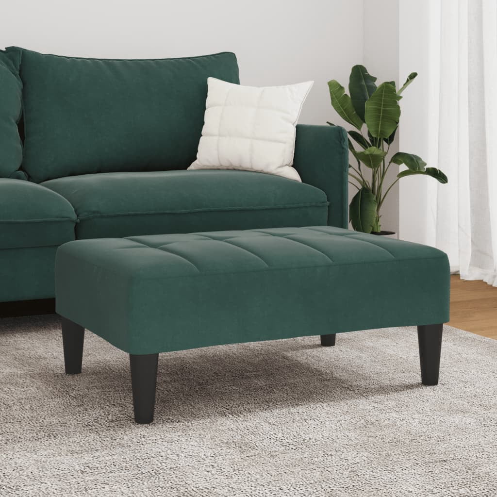 vidaXL Footstool Dark Green 30.3"x21.7"x12.2" Velvet