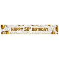 thumbnail image 3 of Glittery Gold Happy 50th Birthday Banner Background Party Decoration Photo Backdrop for Birthday Party Celebrations Photography Props Supplies, 3 of 6