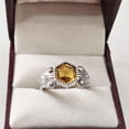 thumbnail image 4 of Hexagon Citrine Ring, 925 Sterling Silver Oxidized, Women Ring, Natural Citrine, November Birthstone, Christmas, Thanksgiving, Tiny Dainty Ring, Handmade, Statement Jewelry, Wedding, Anniversary Gift, 4 of 8