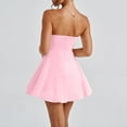 thumbnail image 5 of Stichou Women's 2026 Elegant Bow Strapless Homecoming Dress A Line Swing Tube Mini Dress Short Evening Party Prom Dress Pink XL, 5 of 5