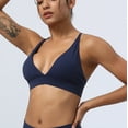 thumbnail image 6 of Running Girl Sports Bra Women Full-Coverage Bra Feature V-Neck No Underwire Bra Style W-973 Hook and Eye Closure Full-Coverage Bra Blue-b XXL, 6 of 6