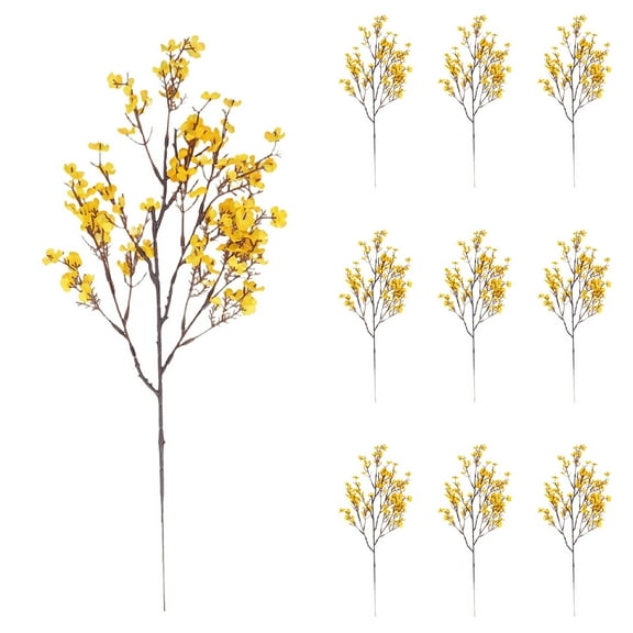 Tuscom 10Pcs Artificial Flowers, Realistic Peach Blossom Dried Branches Fake Flowers for for Vase Home Office Wedding Christmas Indoor Outdoor Centerpiece Table Party Decorations