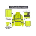 thumbnail image 3 of High Visibility workwear safety full zip hoodie reflective sweatshirt (Yellow,XL), 3 of 5