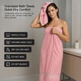 thumbnail image 4 of REDKISS 8-Piece 100% Cotton Towel Set, 600GSM Luxury Pink Bath Towels. Quick Dry Hand Towels & Washcloths, 4 of 8