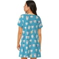 thumbnail image 2 of Japuie Healthy And Ill White Teeth Print Women's Nightgown,Women's Short-sleeve Sleepwear,Short Sleeves Shirt,Casual Sleep Dress,Comfy Nightdress, Soft Nightgowns for Women-Small, 2 of 6