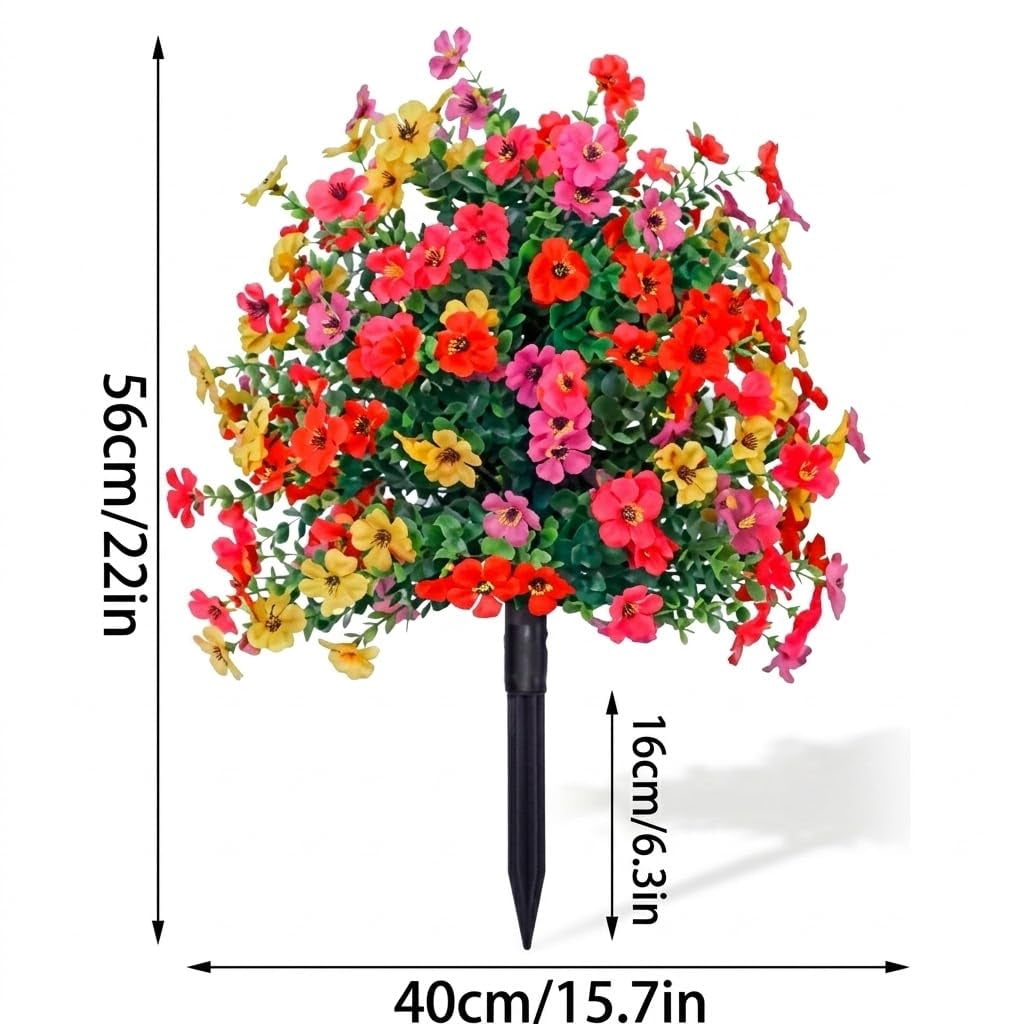 Artificial Violet Flowers Bunches UV Resistant PE Material for Outdoor Indoor Garden Home Decoration