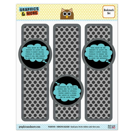 serenity prayer blue glossy laminated bookmarks set of 3