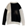 thumbnail image 5 of MIASHUI Color Block Sweater Men Fall Winter Loose Casual Lazy Style Design Niche Pullover Knit Shirt Long Sleeve Unique Black,M, 5 of 5