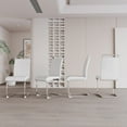 thumbnail image 2 of Set of 2 Modern Dining Chairs, PU Faux Leather High Back Upholstered Side Chair with C-shaped Tube plating Metal Legs for Dining Room Kitchen Vanity Patio Club Guest Office Chair (White), 2 of 11