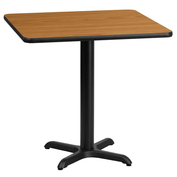 Bowery Hill 24" Square Restaurant Dining Table in Black Natural