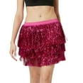 thumbnail image 3 of QSAWXQZ Carnival Tassel Skirt for Women Loose Color Block Sequins Mini Skirt Hot Pink-1 L, 3 of 9