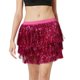 thumbnail image 2 of Falda holgada de poliéster para mujer, de moda, para carnaval, baile, fiesta, lentejuelas, borlas, personaje, actuación, media longitud, 2 of 8