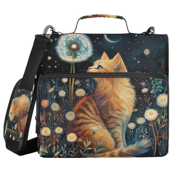 YAZAOO Zipper Binder trapper keeper Documents Organized Design Feline Wonder Printed