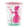 Club Pack of 12 Rose Pink and White Floral Fairy Sparkle Keepsake Cups 4.5"