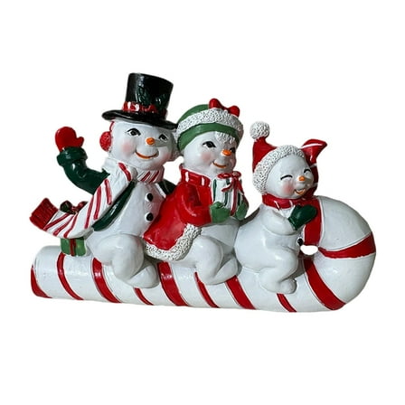 FVDPWYE Christmas Candy Cane Snowman Figurine Christmas Decor for Indoor Living Room