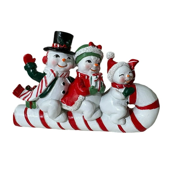 FVDPWYE Christmas Candy Cane Snowman Figurine Christmas Decor for Indoor Living Room