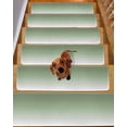 thumbnail image 2 of Stair Treads for Wooden Steps, Sage Green Peel and Stick Stair Treads with Reusable Adhesive, Farmhouse Sage Green Ombre Non Slip Indoor Stairs Runner Rugs Mats for Elders Dogs 8"x30" 7PCS, 2 of 7