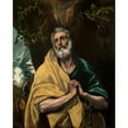 thumbnail image 2 of El Greco (Domenikos Theotokopoulos) 15x18 Black Ornate Wood Framed Double Matted Museum Art Print Titled - Saint Peter in Tears (1587-1596), 2 of 5