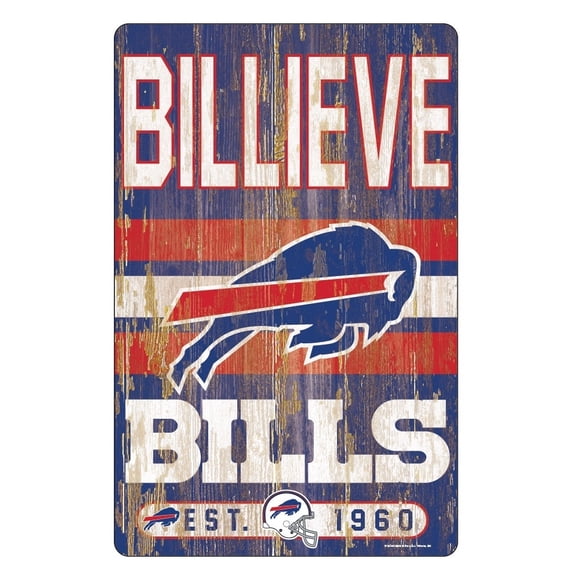 Buffalo Bills Sign 11x17 Wood Slogan Design