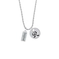 thumbnail image 2 of Delight Jewelry Silvertone Delighted Rectangle Silvertone Script Initial Disc - R - Charm Necklace, 20"+3", 2 of 4