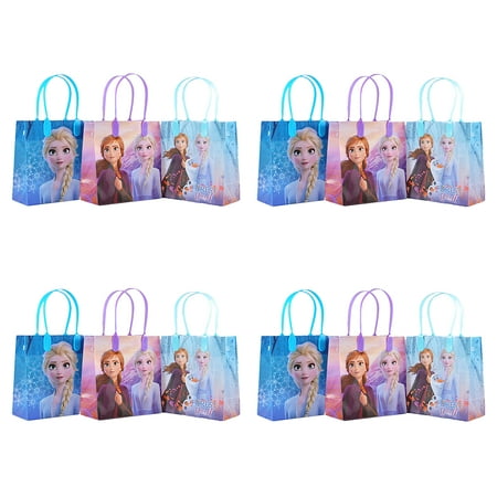 12Pcs Frozen Party Favor Goodie Bags Small | Frozen Party Goodie Bags Gift Bags Birthday | Reusable | Anna and Elsa