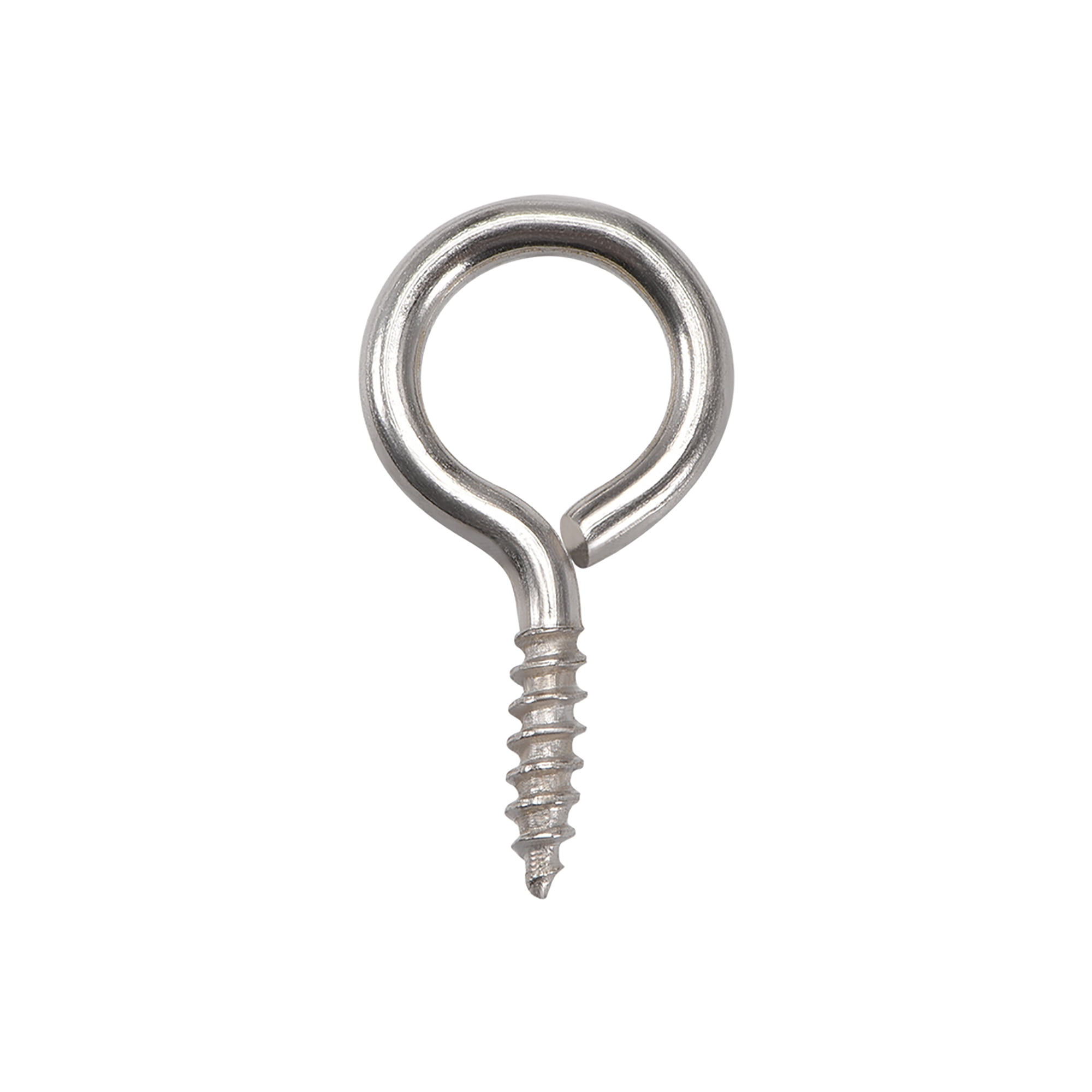 0.75" Small Screw Eye Hooks Self Tapping Screws Carbon Steel Screwin