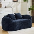 thumbnail image 4 of Timbernest 66" Chenille Curved Sofa, Boneless 2 Seater Cloud Sofa for Small Spaces, Dark Blue, 4 of 12