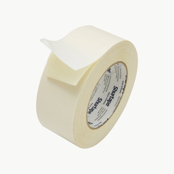 Shurtape Double-Sided Flat Paper Tape [Rubber Adhesive] (DF-65): 1-1/2 in. x 36 yds. (Natural)