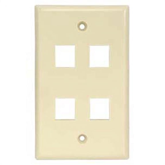ACCL 4Port Keystone Wallplate Ivory Smooth Face, 1 Pack