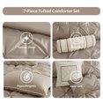thumbnail image 4 of Regency Heights Full Comforter Sets, 7-Piece Tufted Pintuk Bed in a Bag Bed Set, Satin Luxury Taupe Comforter Bedding Set with Decor Pillow, 4 of 6