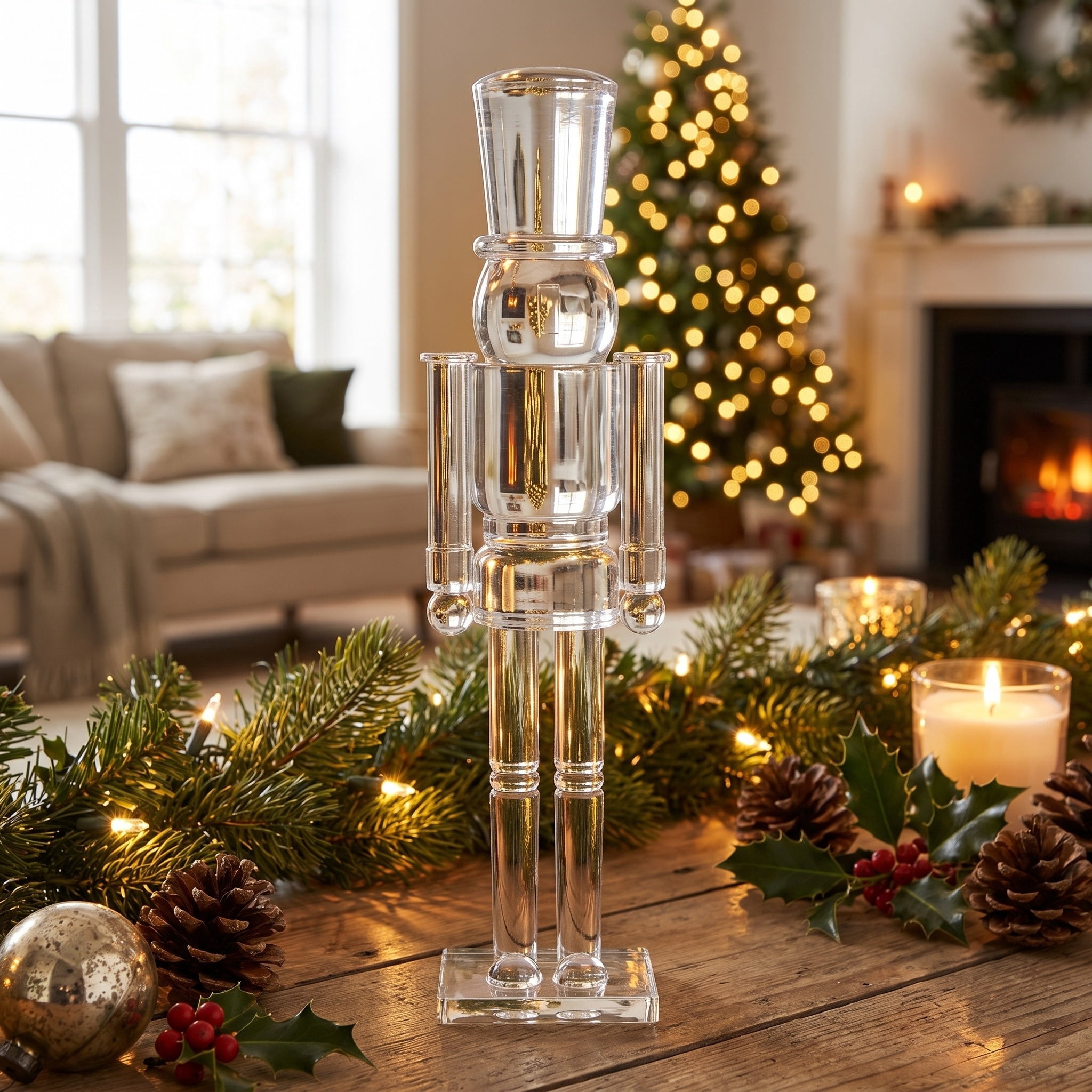 Acrylic Nutcracker Christmas Decoration, Clear, 15", by Holiday Time