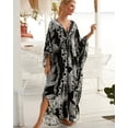 thumbnail image 4 of EDOLYNSA Plus Size Kaftans for Women Batwing Sleeve Bathing Suit Cover Up Elegant Beach Dresses Summer Outfit, 4 of 9