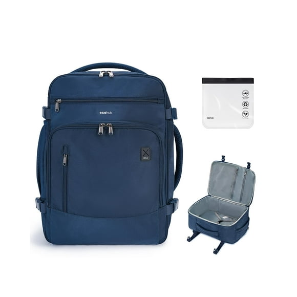 Mochila de viaje ECOHUB Spirit Airlines 30L con puerto USB azul