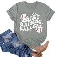 thumbnail image 2 of adviicd T-Shirts à Manches Courtes pour Femmes T-Shirt pour Femmes Décontracté en Coton à Manches Courtes Col en V T-Shirt Graphique Hauts Tees Gris,m, 2 of 5