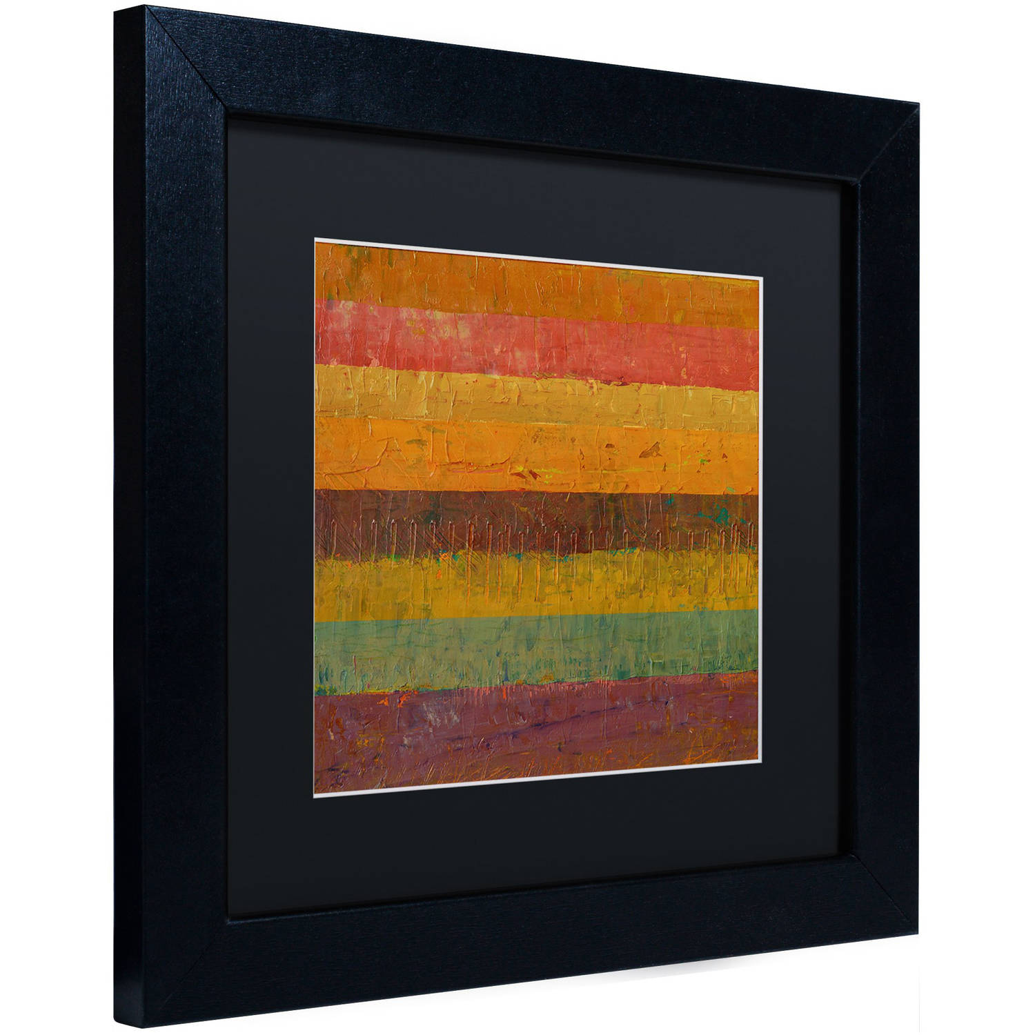 Trademark Fine Art "Orange Line" Canvas Art by Michelle Calkins, Black Matte, Black Frame