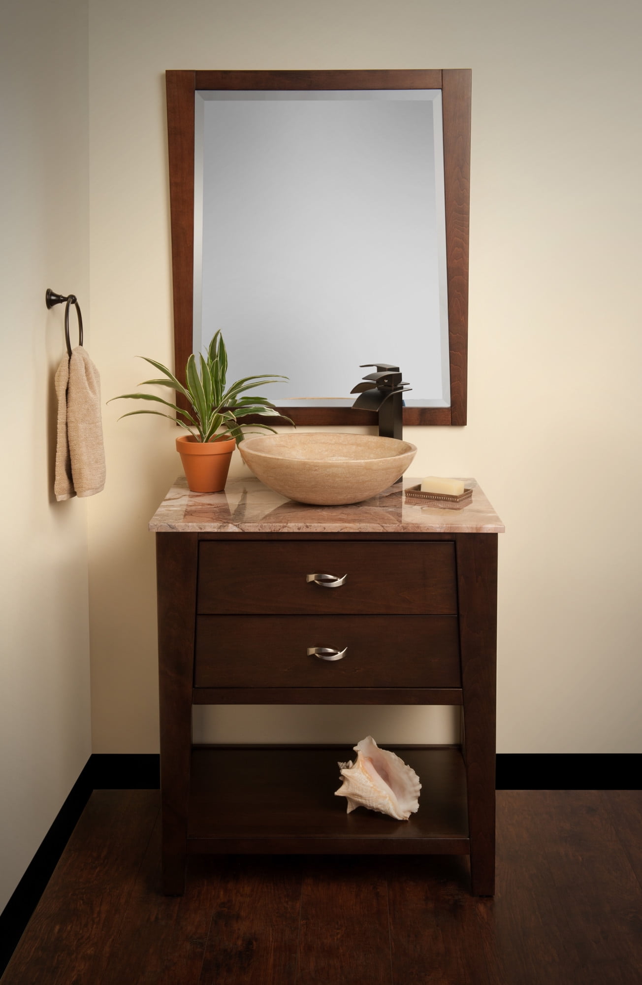 Miseno MNO-TB-PC Circular 17" Stone Vessel Bathroom Sink; Polished Chrome Drain