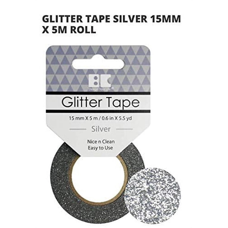 Best Creation Red Glitter Tape - 15mm X 5m, Acid-Free Craft Tape For Scrapbooking & Cards