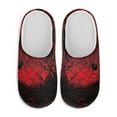 thumbnail image 2 of Psesaysky Women's Halloween Closed Toe Slippers for Women Red Spider Web Print Soft Indoor Slippers Memory Foam Bedroom Shoes, 2 of 7