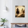 thumbnail image 3 of GOSMITH Cowboys On Horseback Wrangling Horses On Dusty Ranch Western Lasso Horse Farm Animals Moody Sepia Style Photo Photograph Cool Wall Decor Art Print Poster, 3 of 4